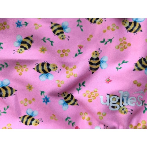 Dolfin Uglies Girls One Piece Swimsuit Size 14 Pink Bumble Bees Floral UPF NEW - Picture 4 of 5