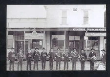 REAL PHOTO NEXA MISSOURI DOWNTOWN STORES CITY BAND MO. POSTCARD COPY