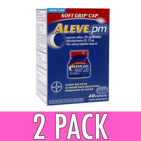 ALEVE PM Naproxen 220mg Pain Relief Sleep Aid 40 X 2 Caplets for sale