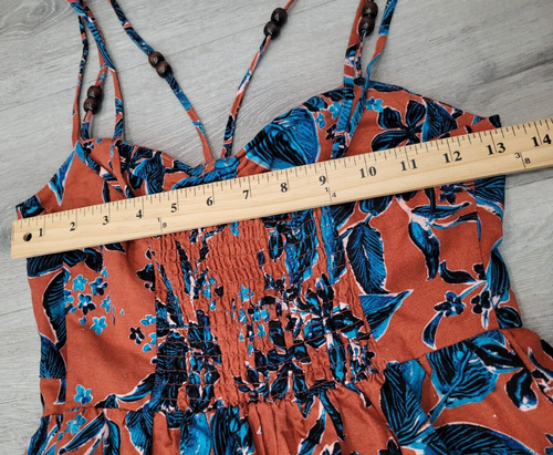 Jason Wu Tropical Floral Linen Blend Boho Maxi Dress Summer Vacation Sz XS - Picture 8 of 11