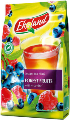 EKOLAND FOREST FRUITS Flavored Powdered Instant Tea Drink Hot & Cold 300g 10oz