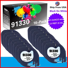 16PK 91330 Black on White LetraTag LT-100H 1749027 Handheld Label Maker