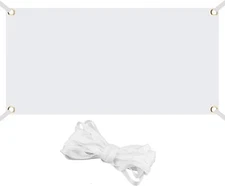 LUTER 2 x 4 Feet Paintable Blank Banner, Polyester Plain White Banner 