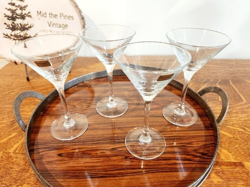 Vintage Luminarc Clear Stemmed Martini Cocktail Glasses, 4 French Stemware - Picture 9 of 10