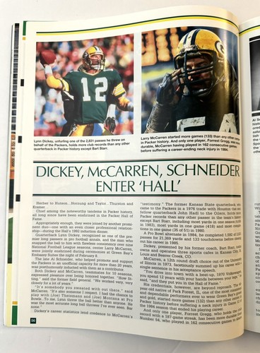 Vintage 1992 Green Bay Packers Yearbook Mike Holmgren's & Bret Farve First Year - Bild 10 von 10