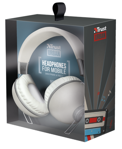 Trust Urban Cuffie Bianco con microfono per TABLET E SMARTPHONE mp3 musica  dj | eBay