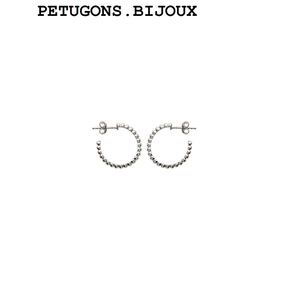 Créoles clous 15mm argent 925 anti-allergie pour lobes sensibles