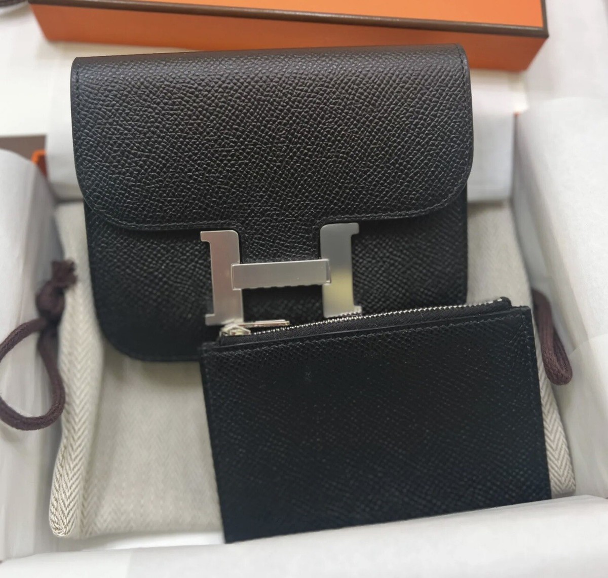 NIB Hermes Constance Slim Wallet Black Belt Bag Palladium HW  display picture 1