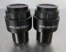 T190613 Lot (2) Unbranded WFPL 10X/22 Microscope Eyepieces w/ Diopter Adjustment