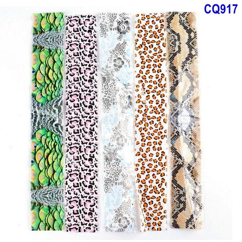Leopard Tiger Druck Schlangenhaut Tier Nagel Folie Transfer Aufkleber 10 Stück 20 x 4 cm - Bild 12 von 15