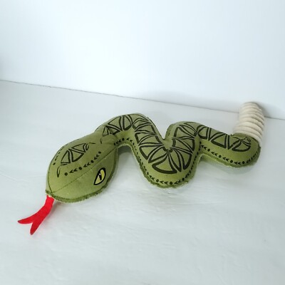 Rattle Snake Plush Stuffed Animal Realistic Green Off White Squeaker Head 16''