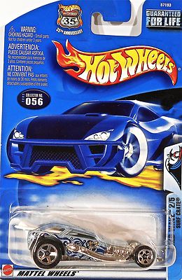 Hot Wheels 056 Surf Crate, Wild Wave 2/5, White Surf Board 2003 Cars cards Mint