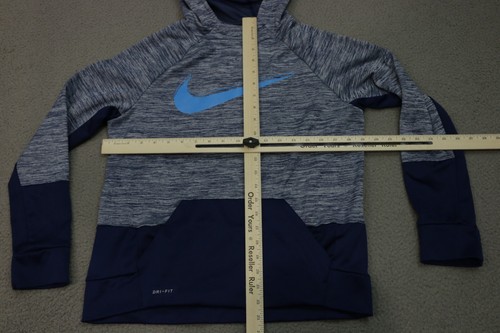 Nike Dri-Fit Hoodie Kids Sweater Size XL Blue Gray - Picture 2 of 12
