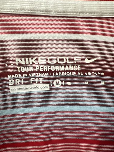 Nike Golf Tour Performance DRI FIT Polo Shirt Striped Short Sleeve SZ Medium M - Picture 3 of 6
