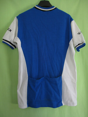 Maillot Cycliste Vintage VCN Vedette Pont Chateau – Acrylique Jersey, Taille L, Bleu/blanc