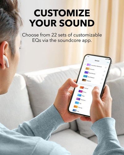 Écouteurs sans fil Soundcore K20i casque de jeu semi-intra-auriculaire AI amélioré 36HPlay - Photo 6 sur 6