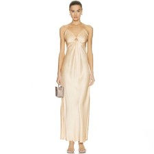 NEW STELLA MCCARTNEY REVOLVE SATIN MAXI SLIP DRESS IT 34, US 0