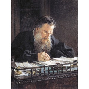 Ge Portrait Leo Tolstoy Writing Painting Large Canvas Art Print