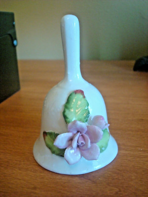 Vintage White  Bell Floral Design with Raised 3D Roses