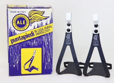 NOS ALE 97//L.D TOE CLIPS ALLOY BLACK CAMPAGNOLO SUPER RECORD QUILL PEDALS SIZE M