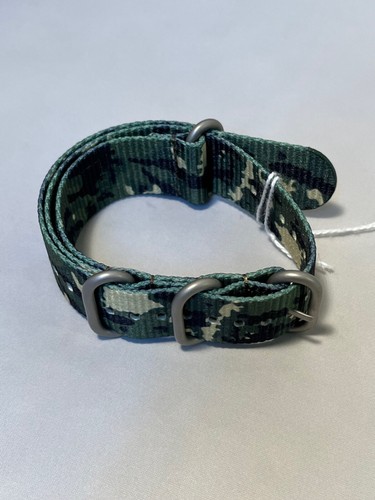 Uhrenarmband / Tauchcomputer Nylonband, Camouflage mit rostfreien D-Ringen - Bild 1 von 2