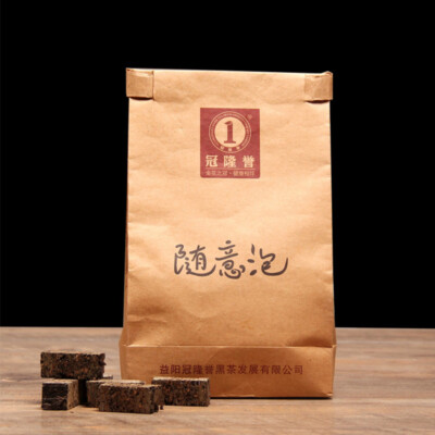 2016 Anhua Dark Tea Instant Hei Cha Mini Brick Fu Zhuan Golden Flower Tea 200g