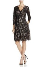 Eliza J Lace Fit & Flare Dress, Illusion Nude neck, Sleeveless 2, $178 NWT Black