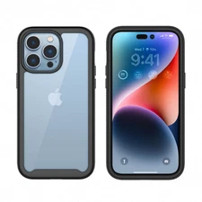 For iPhone 14/14 Pro/14 Plus/14 Pro Max Case Hard Clear Cover + Screen Protector