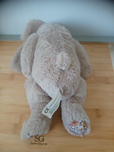 Peluche doudou lapin gris fleurs Cotton blue en état neuf - Picture 5 of 5