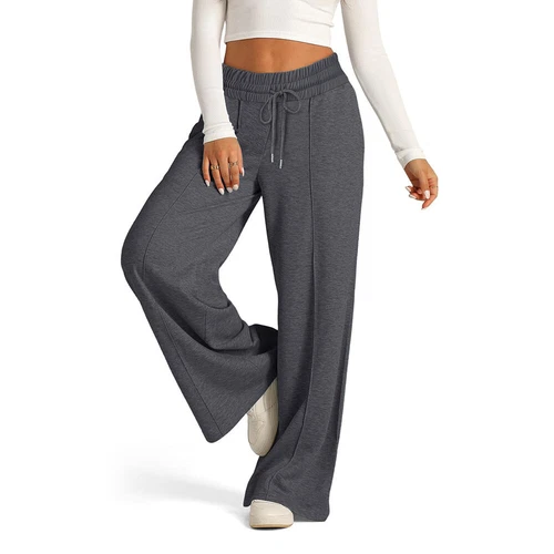 Damen Sporthose Lange Hose Jogginghose Weites Bein Hose Freizeithose - Bild 6 von 34