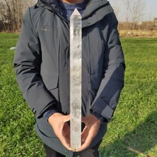 3.69LB Natural white crystal Quartz obelisk crystal Reiki healing