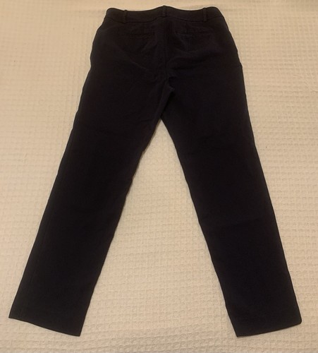 Talbots Hampshire Ankle Pants Straight Leg SZ 6 Dark Blue Cotton Blend Stretch - Picture 2 of 6