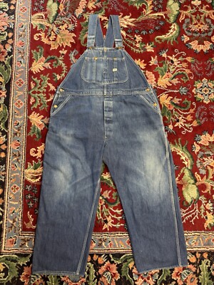 Vintage Lee Jelt Denim Sanforized Overalls Men's 50 1960s 1970s