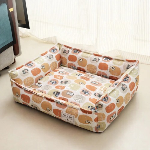 Bed for Dog Cat Pet Square Lattice Kennel Sofa Bed Cushion Pet Calming Bed House - Picture 24 of 24