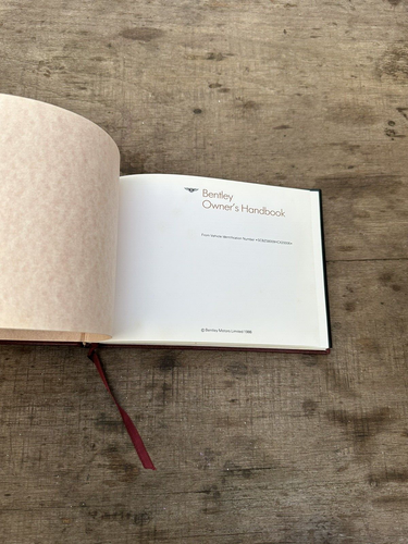 1986 BENTLEY EIGHT OWNER'S HANDBOOK - LEATHER BOUND with Cover Book Manual - Picture 8 of 9