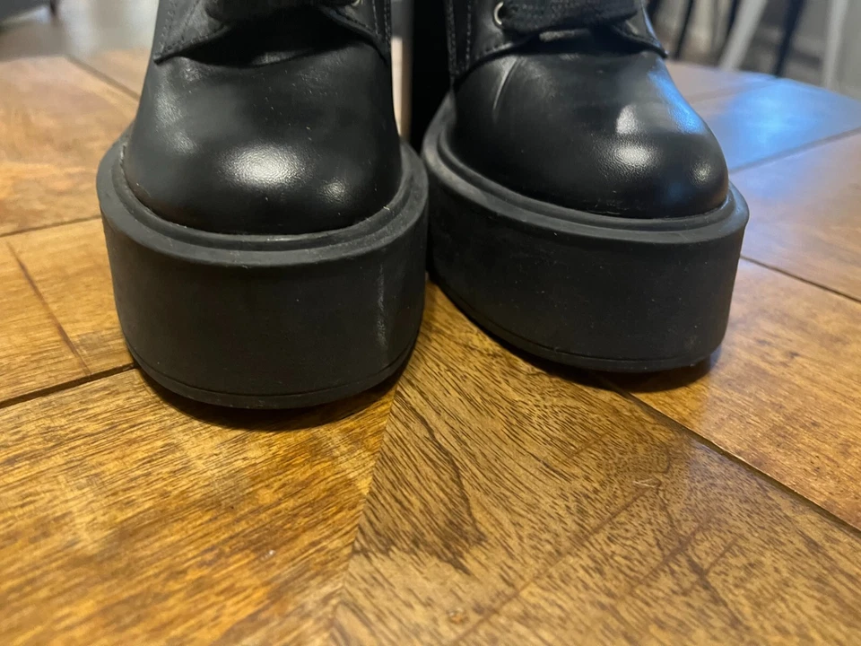 Gianni Bini Suzie Mujer Cuero Encaje/Gancho Cremallera Lateral Tacón Bloque Botas, Negras 6.5M Foto 2 de 4