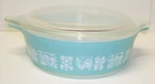 RARE Pyrex Turquoise Amish Butterprint LADY ON THE LEFT 471 1pt. casserole