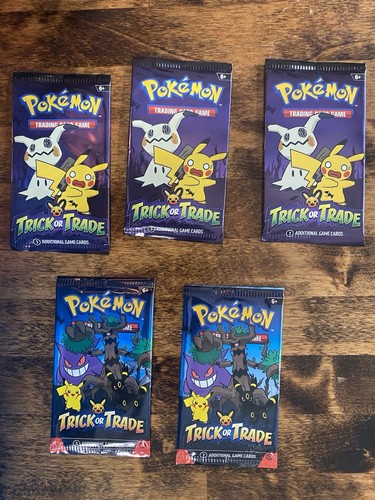Neu/Sealed Fünf (5) Pokemon Trick Or Trade Drei (3) Packs, Fünfzehn Karten Insgesamt