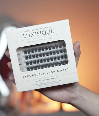 Lunifique 3D Lash Clusters 96 Pre-glued Korean Silk Lashes New Sealed Applicator