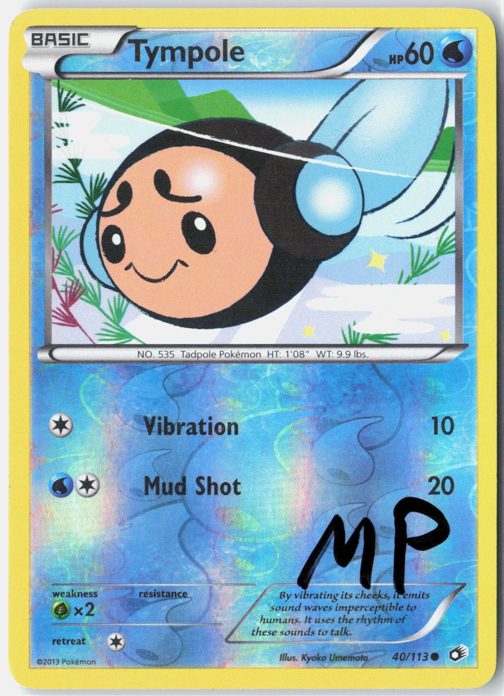 Tympole 40/113 Common Legendary Treasures Pokemon Reverse Holo Moderately Played