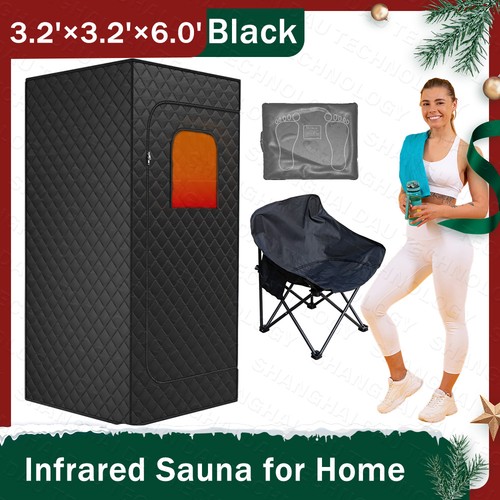 3.2’ x 3.2’ x 6.0’Home Use Detox Infrared Sauna W/Heating Foot Pad ...