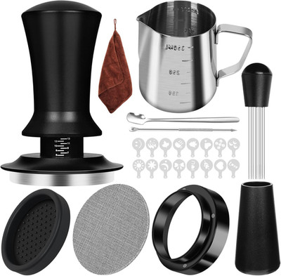 Y-Step Kaffee Tamper 51Mm Set, 25-Teiliges Barista Zubehör Set Mit Dosierring 51