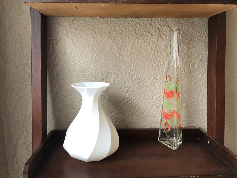 vasos para flores impressão PN espiral branca impressa em 3D decoração moderna para casa - Imagem 3 de 4