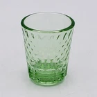 Uranium Federal Shot Glass  2in Dimpled Diamond Pattern UV Glows EUC VTG