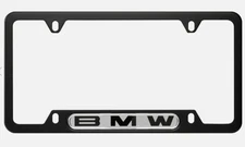 Genuine BMW License Plate Frame - Black Stainless Steel 82-12-0-010-398