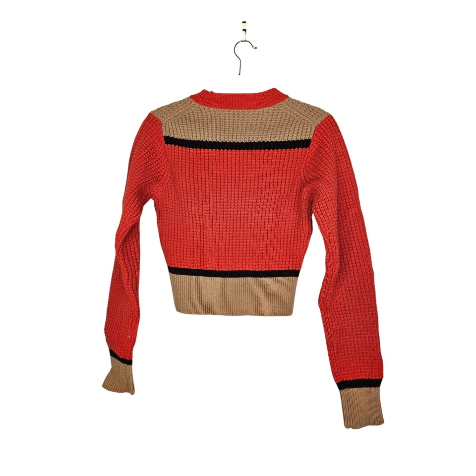 NUEVO Suéter Pullover Marni Uniqlo XS Naranja Quemado Mezcla Lana Bloque de Color Foto 2 de 4