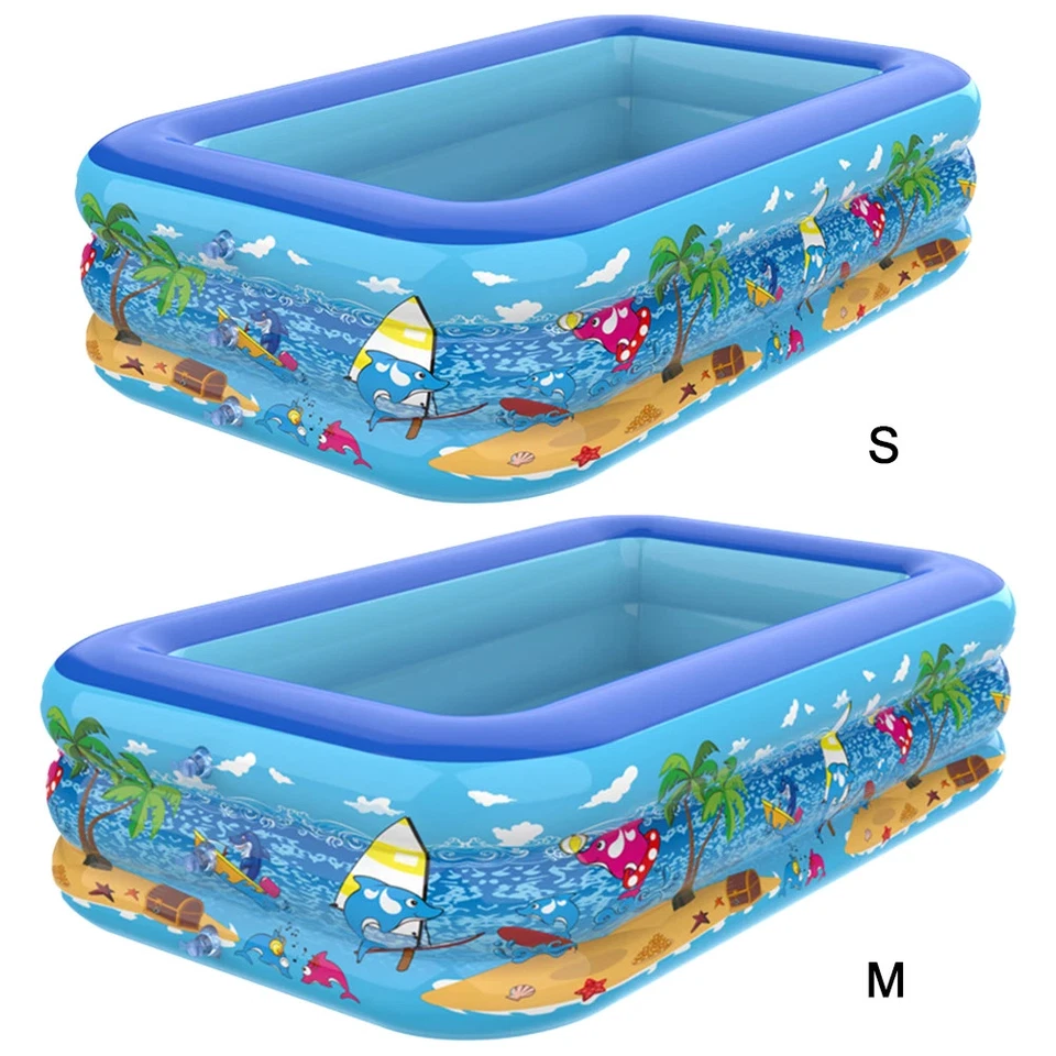 Aufblasbarer Kinderpool Schwimmbecken Planschbecken PVC Cartoon Verdickt - Bild 3 von 4