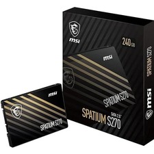 Image of MSI SPATIUM S270 SSD 240GB - SATA 3 2.5" Solid State Drive, 500MB/s Read 3D NAND