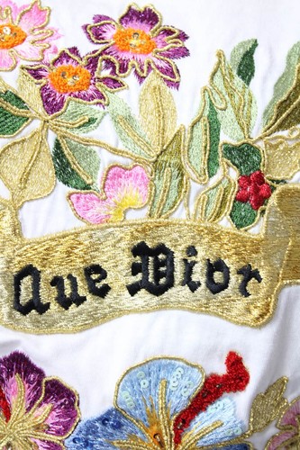 Christian Dior Boutique Girls Short Sleeve Embroidered Patchwork T-shirt White S - Picture 6 of 8