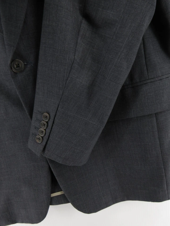 Paul Stuart Suit Men 42 Long Gray Wool 2-Piece Pants Glen Check Unstructured VGT - Image 3 of 4
